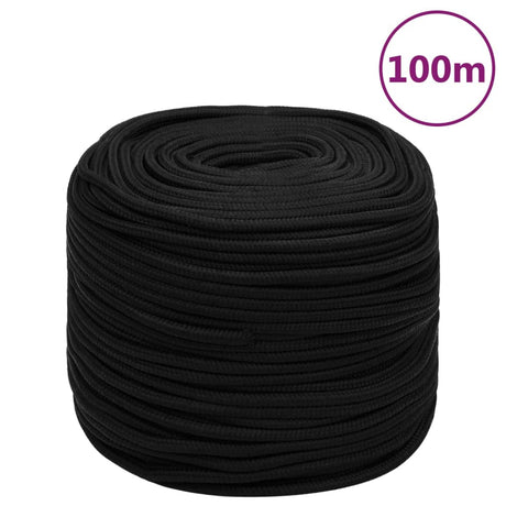 Vidaxx Arbeitsseil 10 mm 100 m Polyester schwarz
