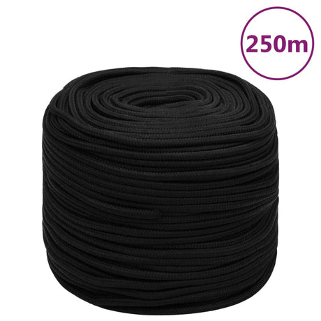 Vidaxx Arbeitsseil 10 mm 250 m Polyester schwarz