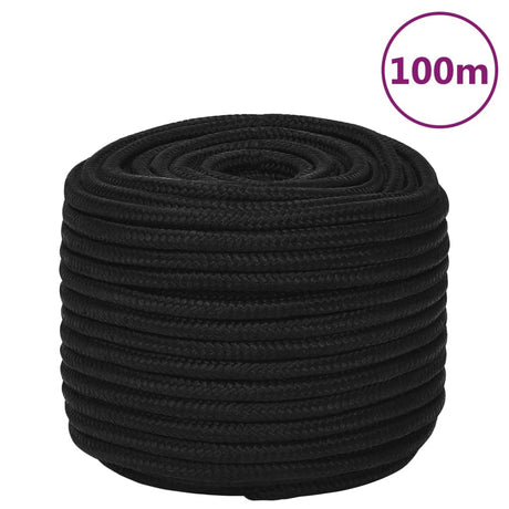 Vidaxx Arbeitsseil 14 mm 100 m Polyester schwarz