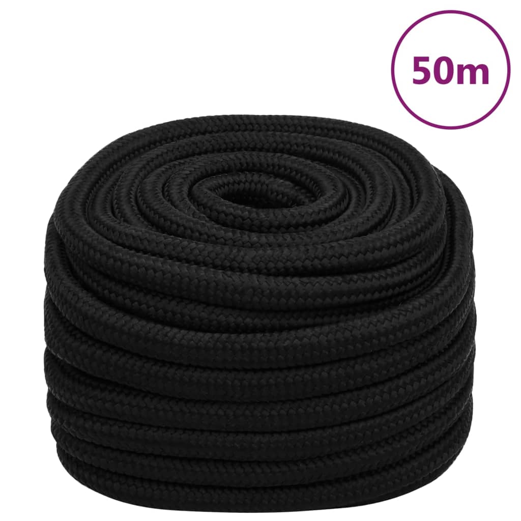 Vidaxx Arbeitsseil 20 mm 50 m Polyester schwarz