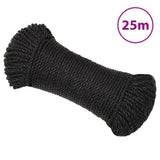 Vidaxx Arbeitsseil 3 mm 25 m Polypropylen schwarz