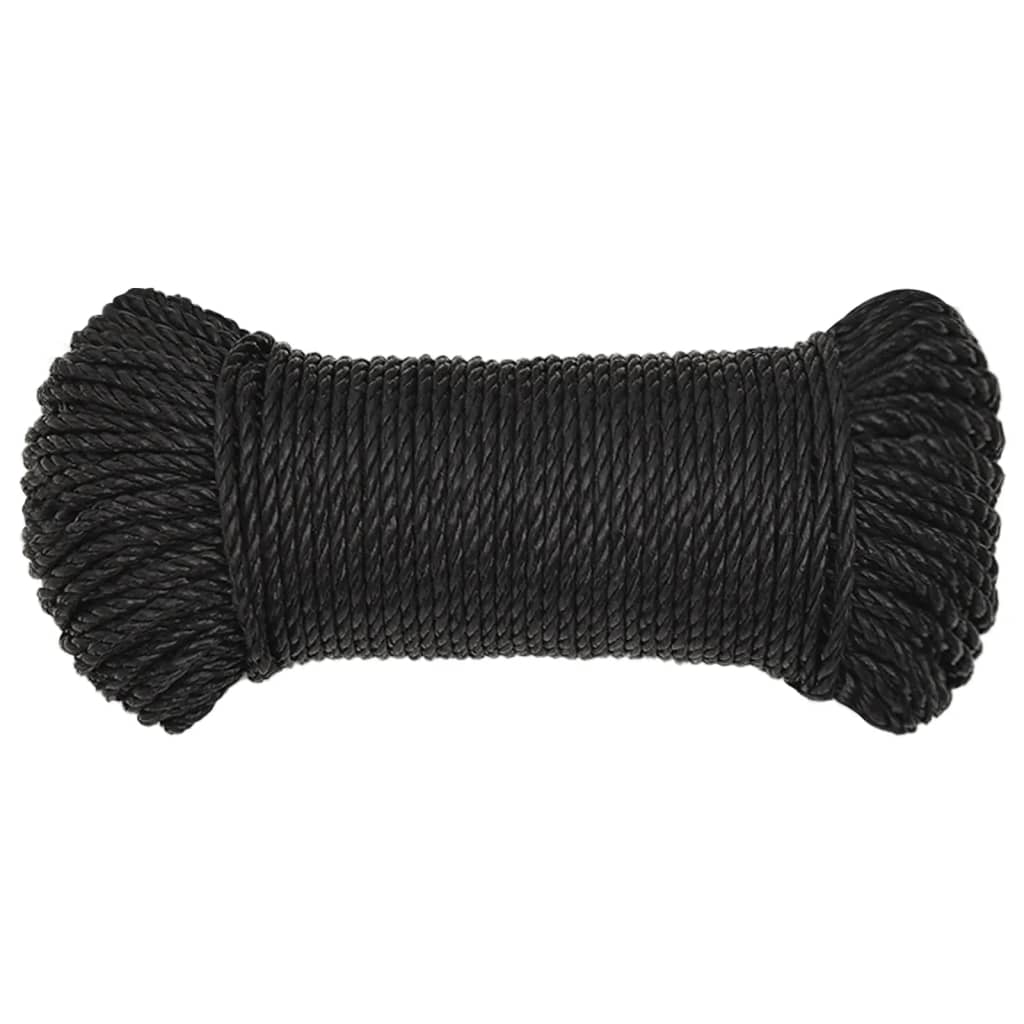 Vidaxx Arbeitsseil 3 mm 25 m Polypropylen schwarz