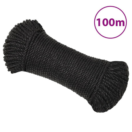Vidaxx Arbeitsseil 3 mm 100 m Polypropylen schwarz