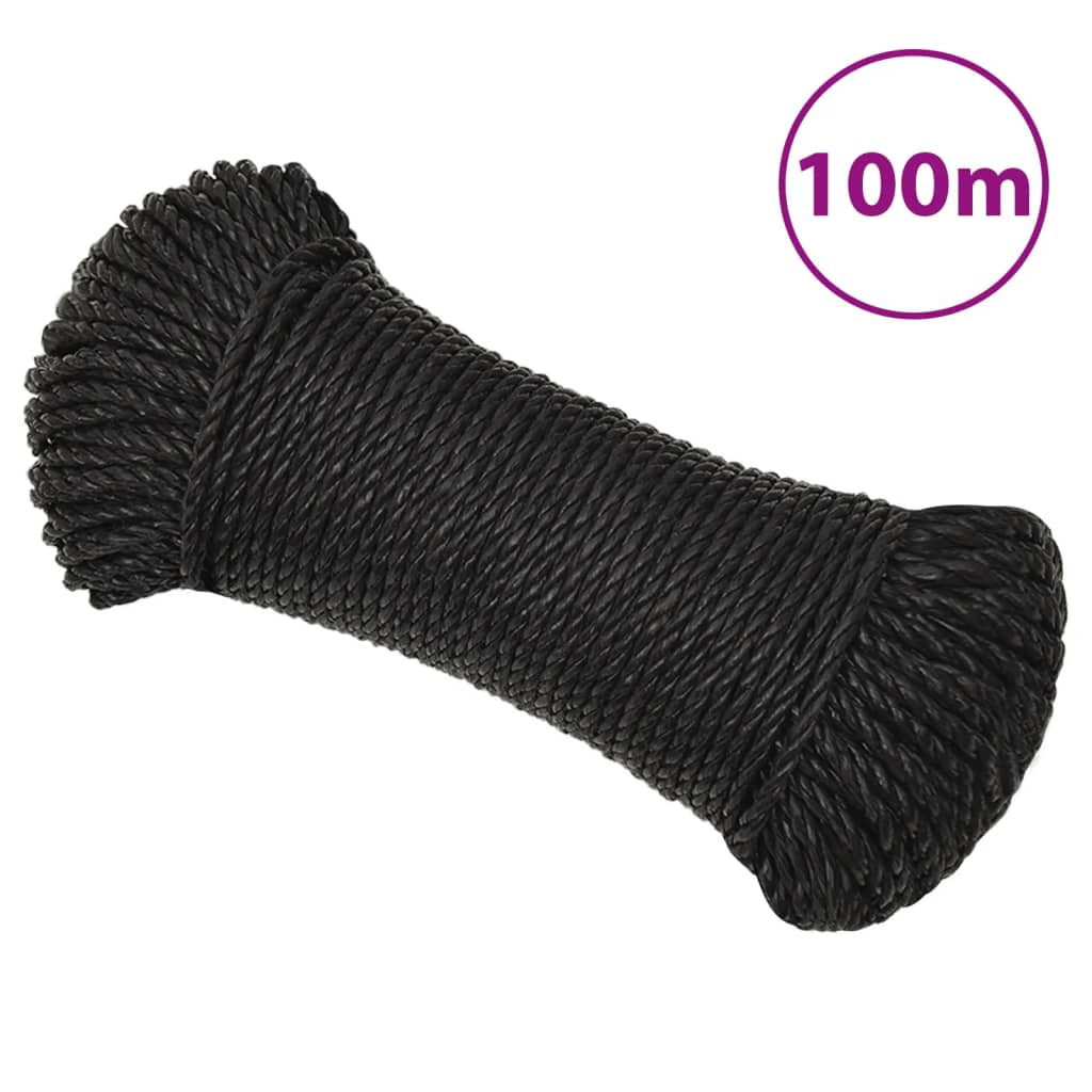 Vidaxx Arbeitsseil 6 mm 100 m Polypropylen schwarz