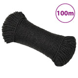 Vidaxx Arbeitsseil 6 mm 100 m Polypropylen schwarz
