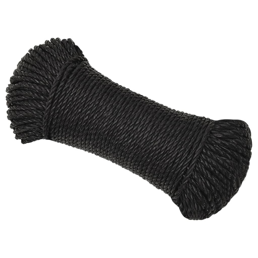 Vidaxx Arbeitsseil 6 mm 100 m Polypropylen schwarz
