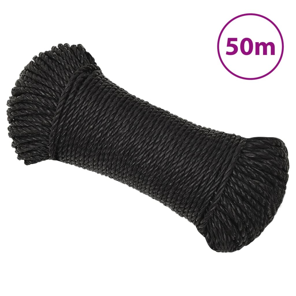 Vidaxl Werkouw 8 mm 50 m Polypropenschwarz