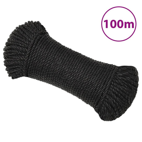 Vidaxx Arbeitsseil 8 mm 100 m Polypropylen schwarz