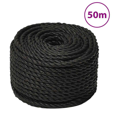 Vidaxx Arbeitsseil 14 mm 50 m Polypropylen schwarz