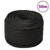 Vidaxx Arbeitsseil 14 mm 50 m Polypropylen schwarz