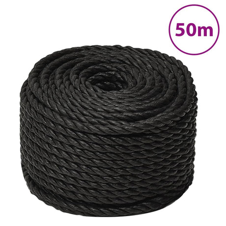 Vidaxx Arbeitsseil 20 mm 50 m Polypropylen schwarz