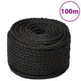 Vidaxx Arbeitsseil 24 mm 100 m Polypropylen schwarz
