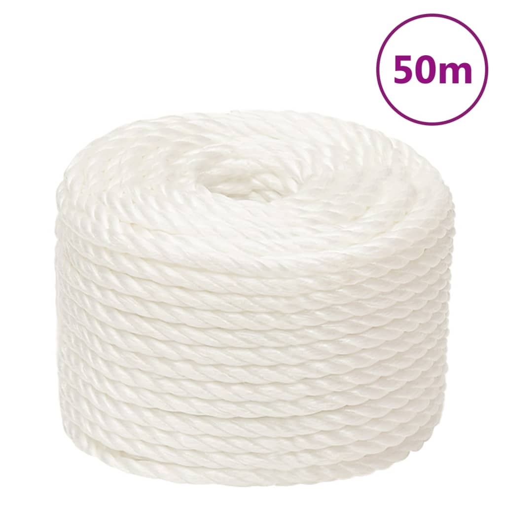 Vidaxx Arbeitsseil 14 mm 50 m Polypropylen weiß