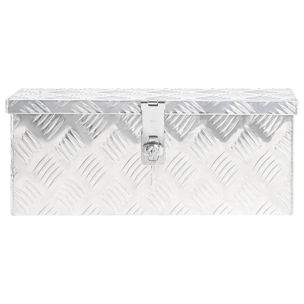 VIDAXL -Speicherbox 50x15x20.5 cm Aluminium Silberfarbe