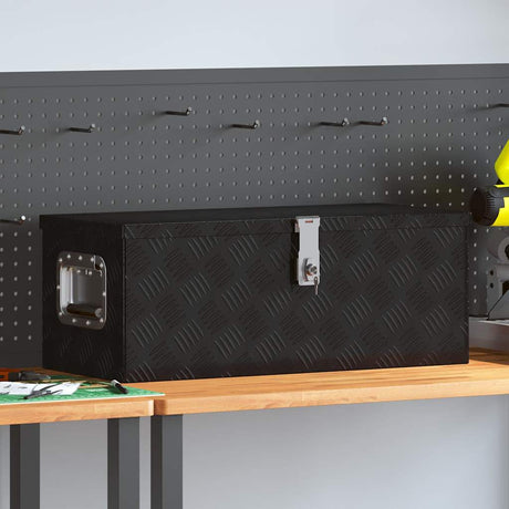 VIDAXL -Speicherbox 70x31x27 cm Aluminium Schwarz