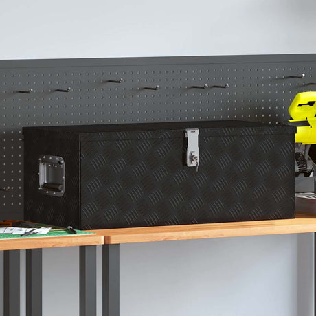 VIDAXL -Speicherbox 80x39x30 cm Aluminium schwarz