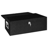 VIDAXL -Speicherbox 90x47x33.5 cm Aluminium Schwarz