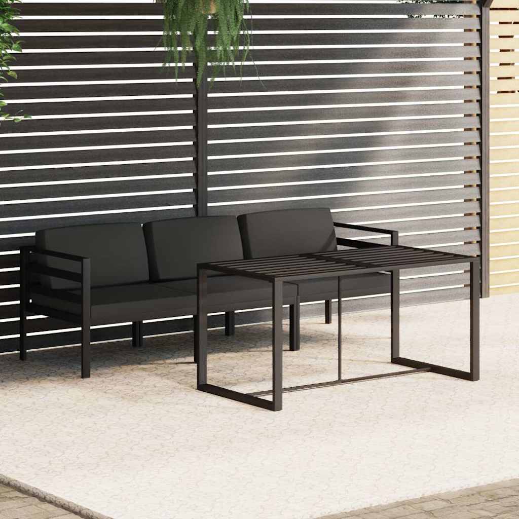 Vidaxl 4-delige loungeset met kussens aluminium antracietkleurig