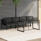 Vidaxl 5-delige loungeset met kussens aluminium antracietkleurig