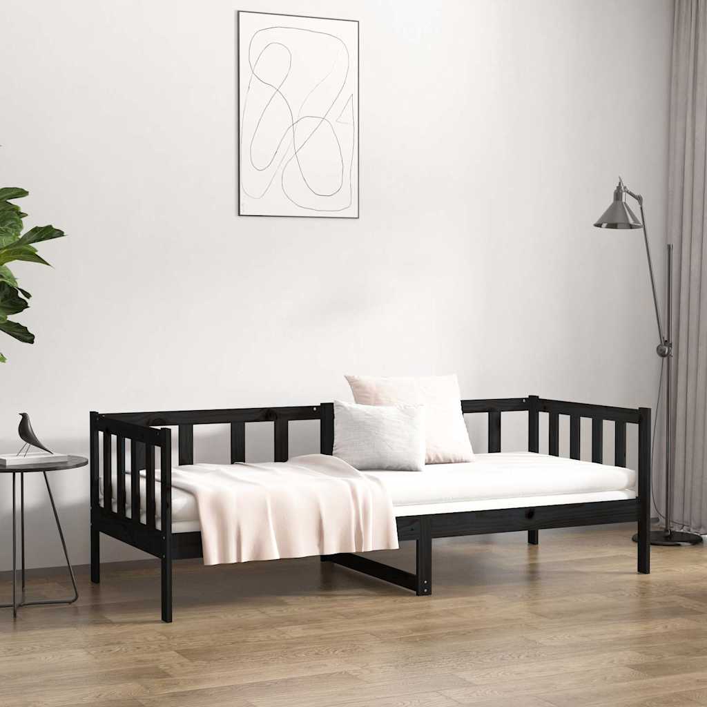 Vidaxl slaapbank 90x190 cm massief grenenhout zwart