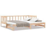 Vidaxl slaapbank uitschuifbaar 2x(80x200) cm massief grenenhout