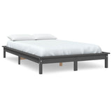 Vidaxl bedframe massief grenenhout grijs 120x200 cm