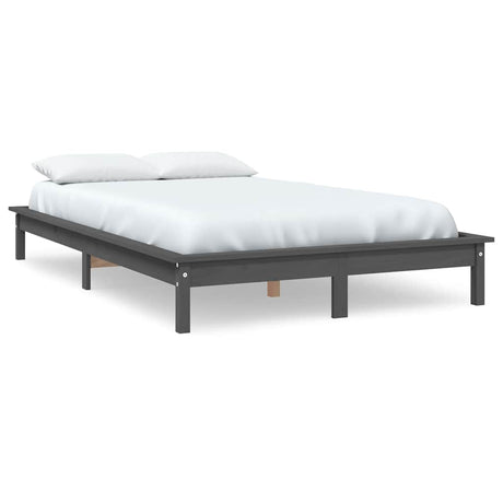 Vidaxl bedframe massief grenenhout grijs 150x200 cm