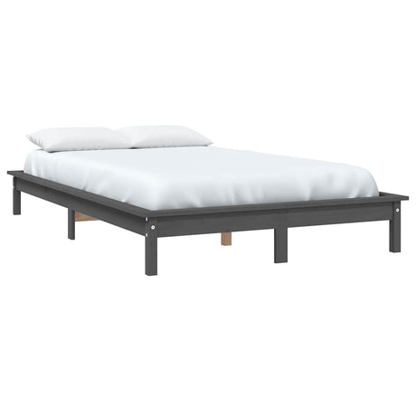 Vidaxl bedframe massief grenenhout grijs 150x200 cm