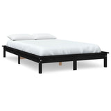 Vidaxl bedframe massief grenenhout zwart 160x200 cm