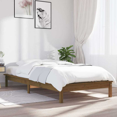 Vidaxl bedframe massief grenenhout honingbruin 90x190 cm