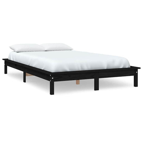 Vidaxl bedframe massief grenenhout zwart 140x190 cm