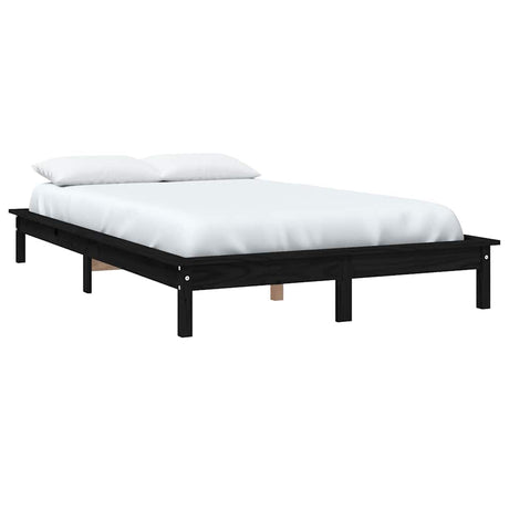 Vidaxl bedframe massief grenenhout zwart 140x190 cm