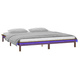 Vidaxl bedframe led massief hout honingbruin 140x200 cm