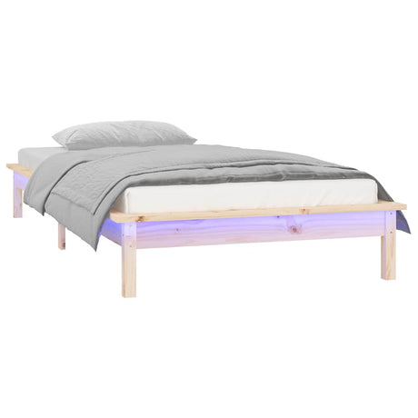 Vidaxl bedframe led massief hout 75x190 cm 2ft6