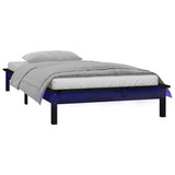 Vidaxl bedframe led massief hout zwart 90x190 cm