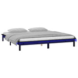 Vidaxl bedframe led massief hout zwart 120x190 cm