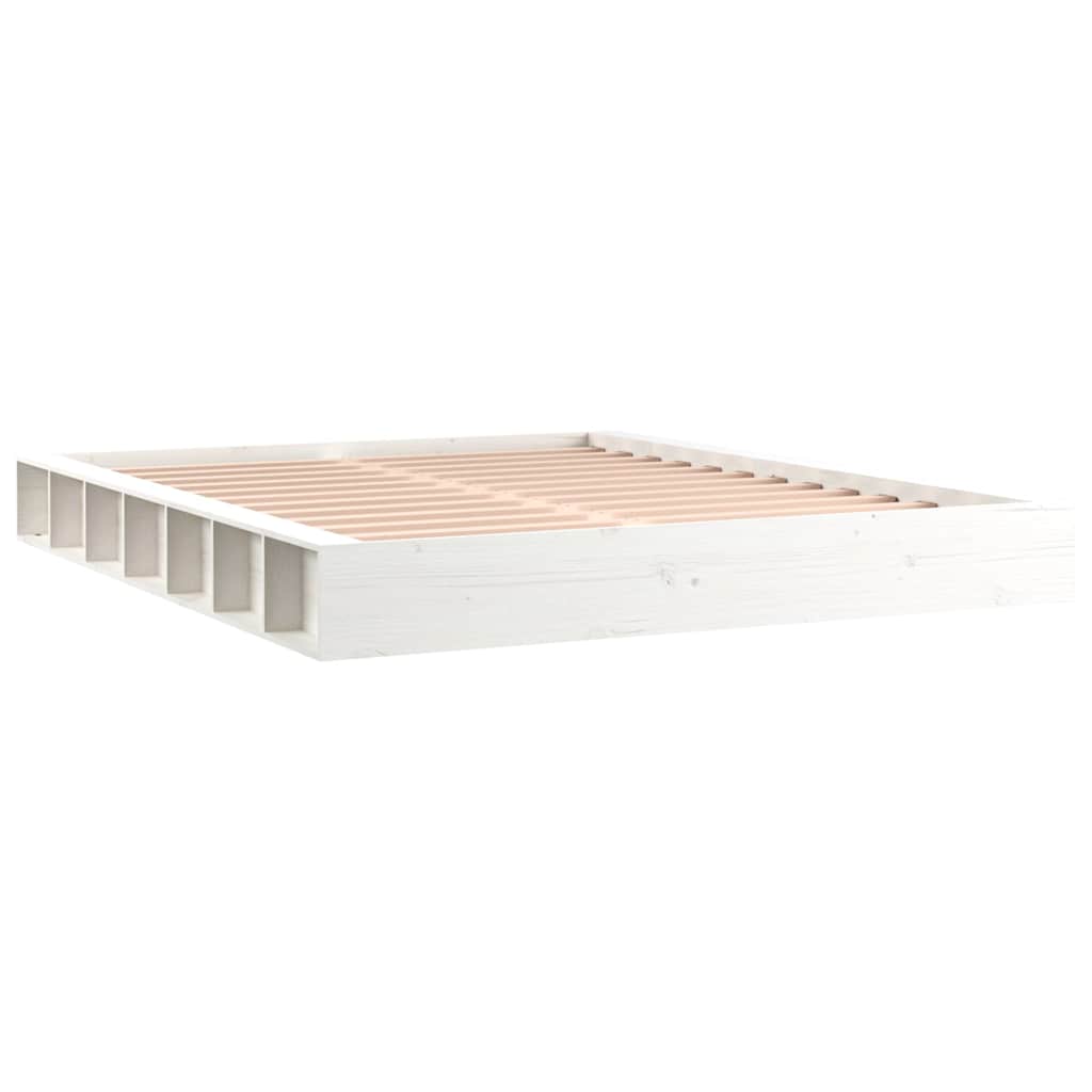 Vidaxl bedframe massief hout wit 180x200 cm