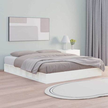 Vidaxl bedframe massief hout wit 150x200 cm