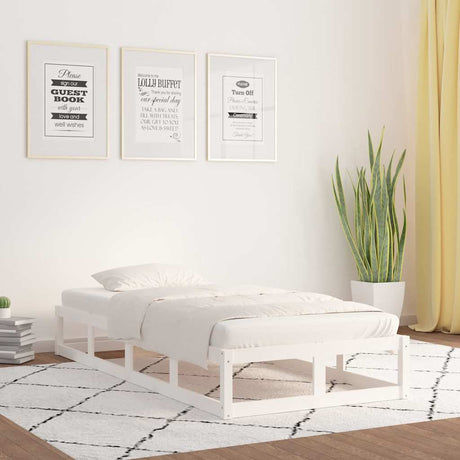 Vidaxl bedframe massief hout wit 90x200 cm