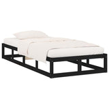 Vidaxl bedframe massief hout zwart 90x200 cm