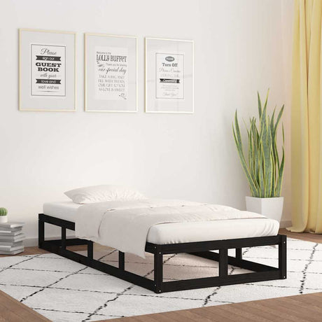 Vidaxl bedframe massief hout zwart 90x200 cm