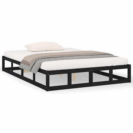 Vidaxl bedframe massief hout zwart 160x200 cm
