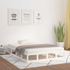 Vidaxl bedframe massief hout wit 180x200 cm
