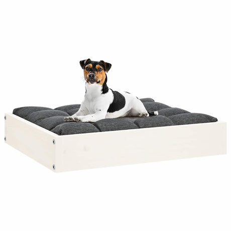 Vidaxl hondenmand 51,5x44x9 cm massief grenenhout wit