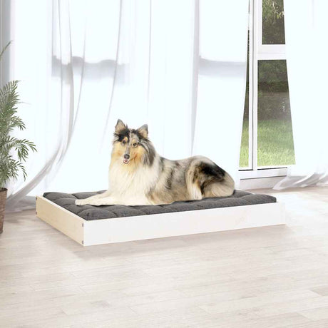 Vidaxxl Hundebett 91,5x64x9 cm massives Kiefernholz weiß