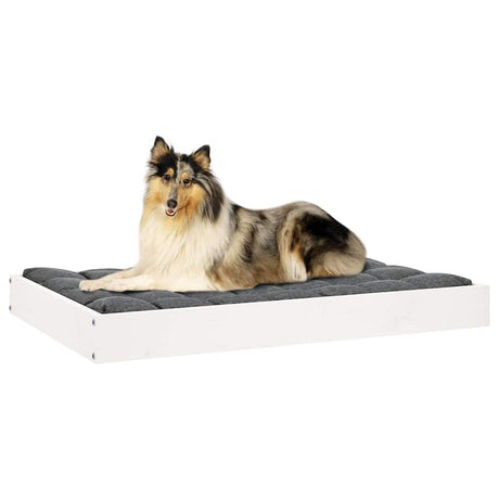 Vidaxxl Hundebett 91,5x64x9 cm massives Kiefernholz weiß