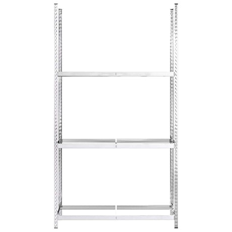 Vidaxl-Reifenregal 3-Schicht 110x40x200 cm Stahl Silberfarbe