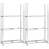 VIDAXL-Reifenregale 3-layer 2-Stcs 110x40x200 cm Stahl Silberfarbe