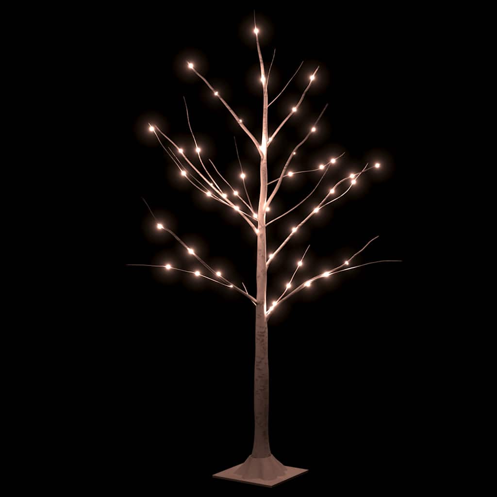 VidaXL Birke LED 48 LEDs warmweiß 120 cm weiß