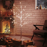 VidaXL Birke LED 48 LEDs warmweiß 120 cm weiß